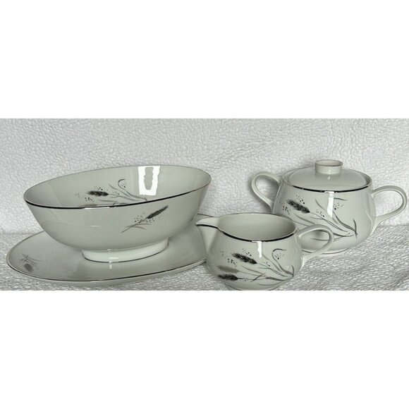 Rosenthal Selb-Plossburg Bavaria Germany Gravy Boat Creamer And Sugar c1953-1956